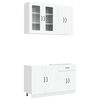 vidaXL Unit&agrave; Cucina KALMAR 4 pz Bianco Legno ingegnerizzato