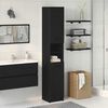 vidaXL Mobile da Bagno con lo scaffale Rovere nero 32 x 34 x 188,5 cm