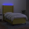 vidaXL Letto a Molle con Materasso e LED Verde 100x200cm in Tessuto