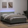 vidaXL Letto a Molle con Materasso e LED Grigio Chiaro 160x220cm Velluto