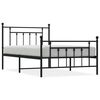 vidaXL Giroletto con Testiera e Pediera Metallo Nero 107x203 cm