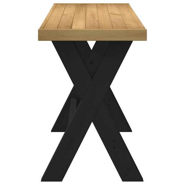 vidaXL Scrivania NOAIN Gambe a Forma di X 120x50x75 cm Legno Massello
