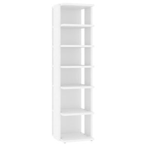 vidaXL Scarpiera Bianca 27,5x27x102 cm in Legno Multistrato