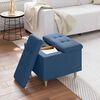 vidaXL Sgabello Button con cuscino Blu 60 x 60 x 45 cm Tessuto