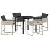 vidaXL Set da Pranzo per Giardino 5 pcs Grigio chiaro polyrattan