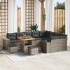 vidaXL Set Divano da Giardino con cuscino 12 pcs Grigio polyrattan