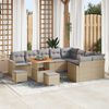 vidaXL Set Divano da Giardino 13 pcs Beige e Grigio Chiaro polyrattan