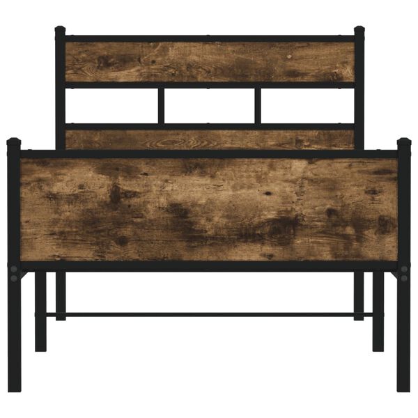 vidaXL Giroletto senza Materasso Rovere Fumo 90x190 cm in Truciolato