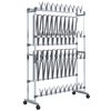 vidaXL Scarpiera con Ruote Argento 89x27x120 cm