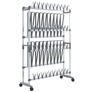vidaXL Scarpiera con Ruote Argento 89x27x120 cm