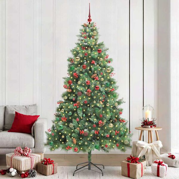 vidaXL Albero di Natale artificiale Verde 240 cm PVC e Metallo