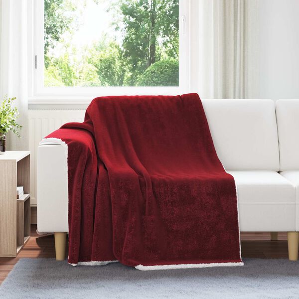 vidaXL Coperta Rosso Bordeaux 150 x 200 cm Panno