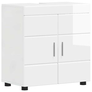 vidaXL Set di Armadi da Bagno TULUM Bianco Lucido 60 x 34 x 63 cm
