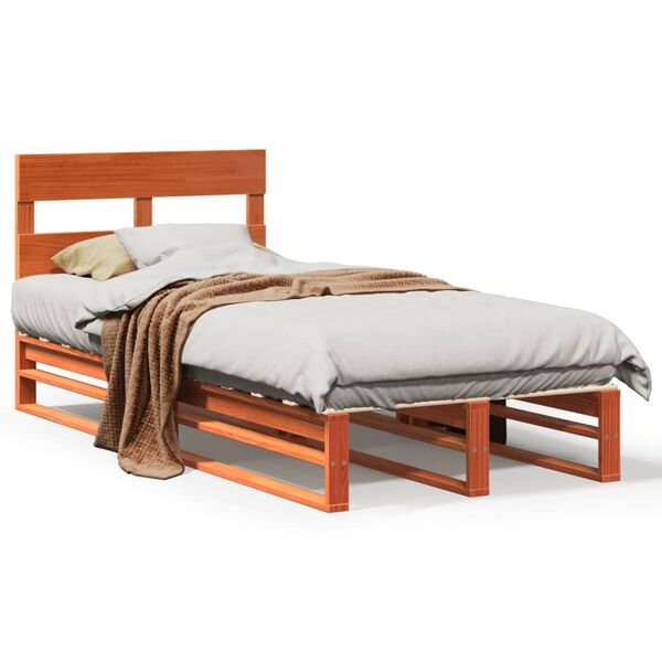 vidaXL Letto senza Materasso Marrone Cera 90x200 cm Legno di Pino
