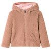 Giacca con Cappuccio da Bambina Pelliccia Sintetica Teddy Cognac 128