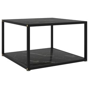 vidaXL Tavolino da Salotto Nero 60x60x35 cm in Vetro Temperato