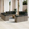 vidaXL Set Divani da Giardino 13 pz con Cuscini Grigio in Polyrattan