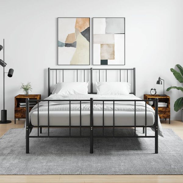 vidaXL Comodini 2 pz Rovere Fumo 40x35x47,5 cm in Legno Multistrato