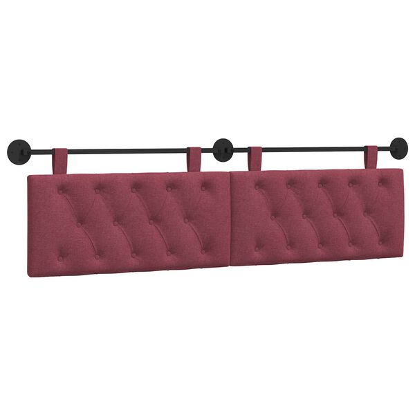 vidaXL Testata appesa Rosso Vino 170 x 55 x 7 cm Tessuto