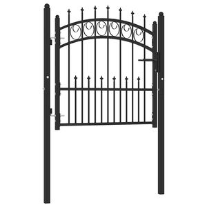 vidaXL Cancello per recinzione EMMEN con punte in acciaio 104x87 cm Nero