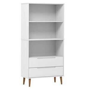 vidaXL Libreria MOLDE Bianca 85x35x170,5 cm in Legno Massello di Pino