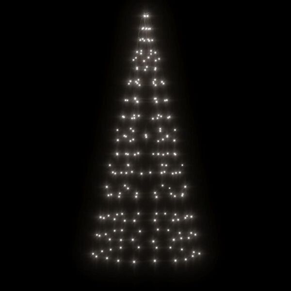 vidaXL Albero di Natale a LED su Pennone 200 LED Bianco Freddo 180 cm