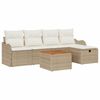 vidaXL Set Divano da Giardino 6 pz Beige Poly Rattan