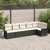 vidaXL Set Divano da Giardino con cuscino 6 pcs Nero polyrattan