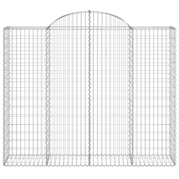vidaXL Cesti Gabbioni ad Arco 3 pz 200x50x160/180 cm Ferro Zincato