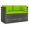 vidaXL Divano da Giardino 2 Posti su Pallet con Cuscini Massello Pino