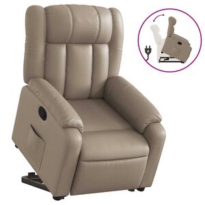 vidaXL Poltrona Alzapersona Reclinabile Cappuccino in Similpelle