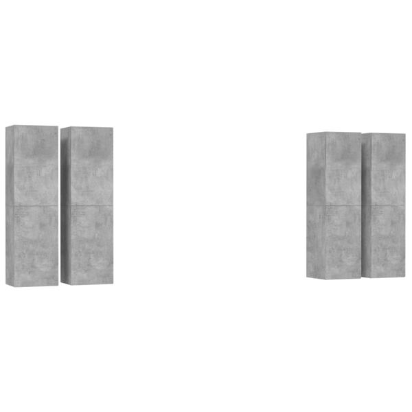 vidaXL Mobili TV 4 pz Grigio Cemento 30,5x30x110 cm Legno Multistrato