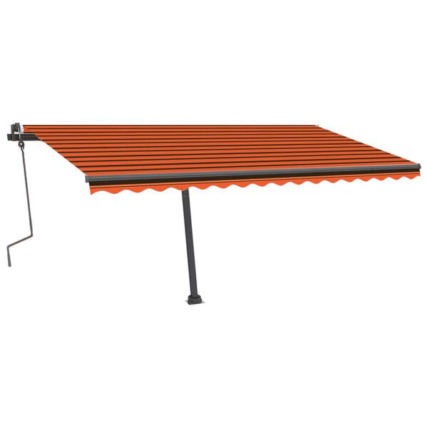 vidaXL Tenda da Sole Retrattile Manuale LED 400x300 cm Arancio Marrone