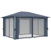 vidaXL Gazebo con Tende e Luci LED 400x300 cm Antracite in Alluminio