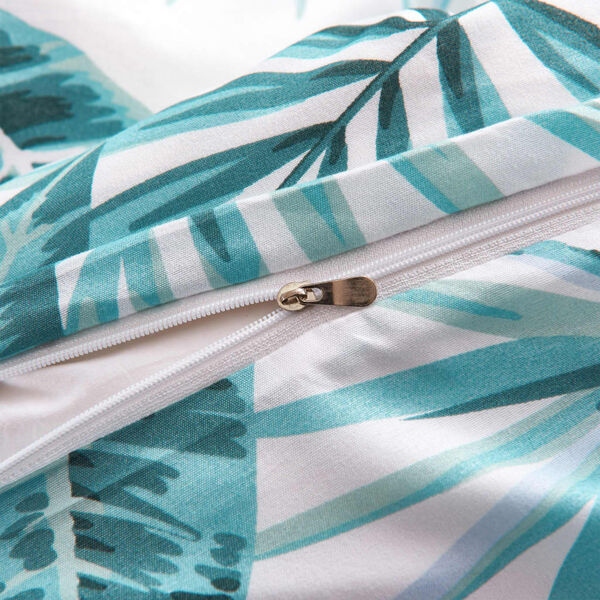 vidaXL Set Copripiumino Foglie Verdi 140x200/60x70 cm