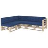 vidaXL Cuscini per Pallet e Pavimento 7 pz Blu Navy Chiaro in Cotone