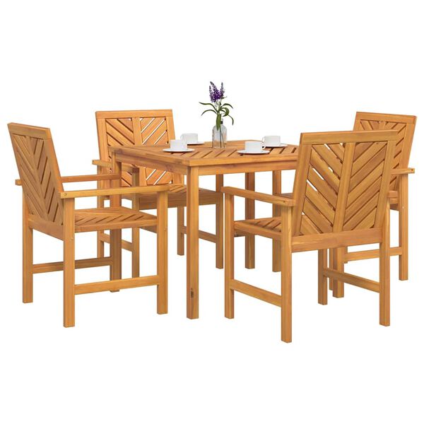 vidaXL Set da Pranzo per Giardino 5 pcs Marrone