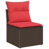 vidaXL Set Divano da Giardino 9 pcs Marrone e Rosso polyrattan