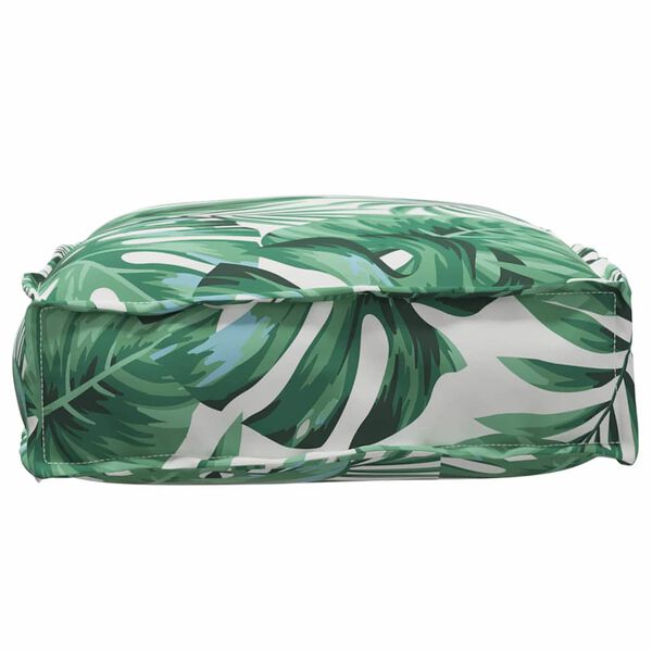 vidaXL Cuscino per seduta pallet Motivo a foglia 60 x 40 x 8 cm