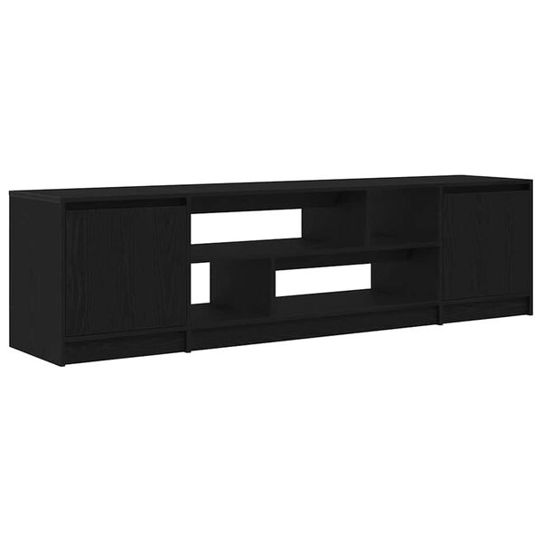 vidaXL Mobile TV Rovere Nero 188,5x41x50 cm in Legno Multistrato