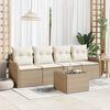 vidaXL Set Divano da Giardino Beige polyrattan