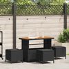 vidaXL Set da Pranzo per Giardino Nero Poly Rattan