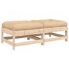 vidaXL Poggiapiedi da Giardino con Cuscini 2 pz Legno Massello di Pino