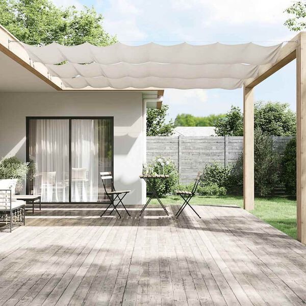 vidaXL Paravento Verticale Bianco 60x600 cm Tessuto Oxford