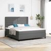 vidaXL Letto a molle con materasso Grigio scuro 180 x 200 cm Tessuto