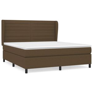 vidaXL Giroletto a Molle con Materasso Marrone Scuro 160x200cm Tessuto