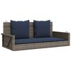 vidaXL Panca a dondolo con cuscini grigia 119x56x48 cm in polyrattan