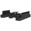 vidaXL Set Divano da Giardino 10 pz Nero polyrattan