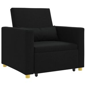 vidaXL Divano letto estraibile singolo Nero 90 x 165 x 87 cm Tessuto