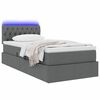vidaXL Letto con contenitore e LED Grigio scuro 100 x 200 cm Tessuto